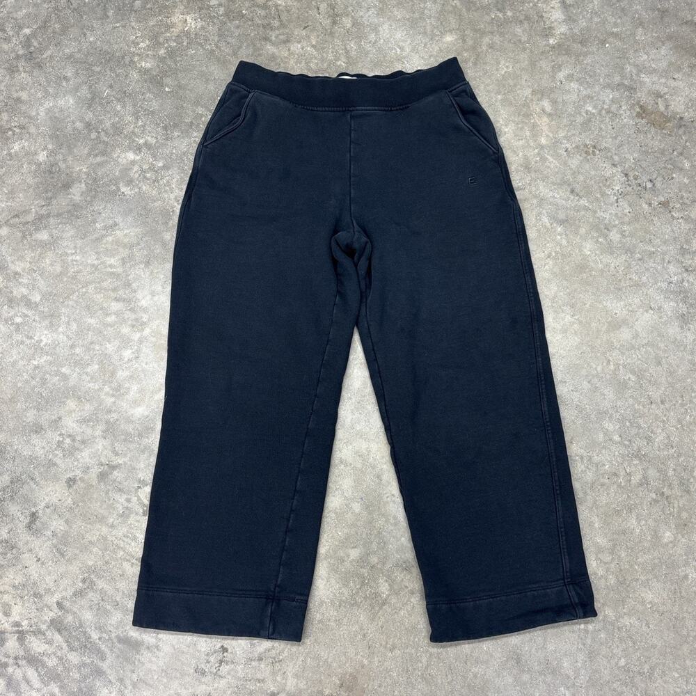 Everlane The Track Wide Leg Womens L Sweatpants Black Heavyweight Organic Cotton